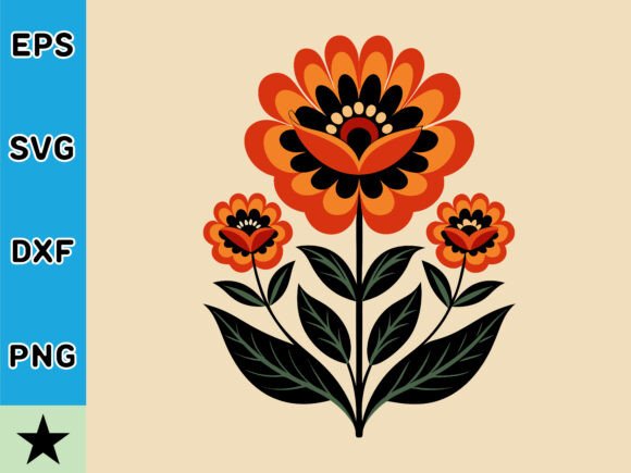 Abstract Flowers Boho SVG Vector: Graphics & Illustrations