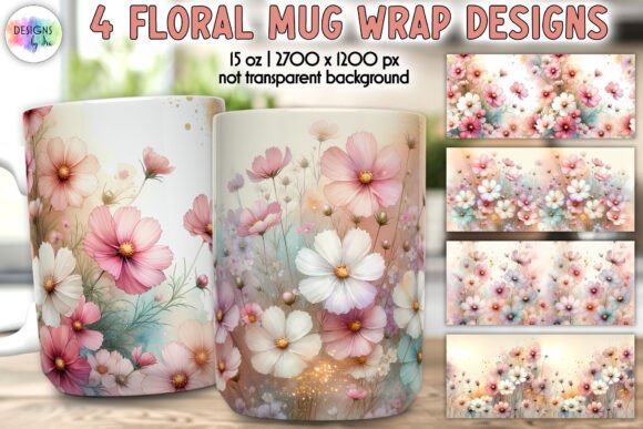 Delicate Cosmos Flowers: Graphics & Illustrations