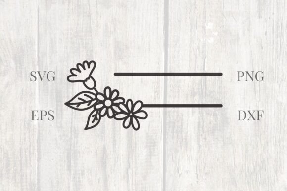 Garden Flowers Split Monogram: Elegant Graphics & Illustrations