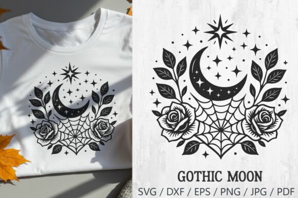 Gothic Moon & Roses: Graphics for Brand Illustrations