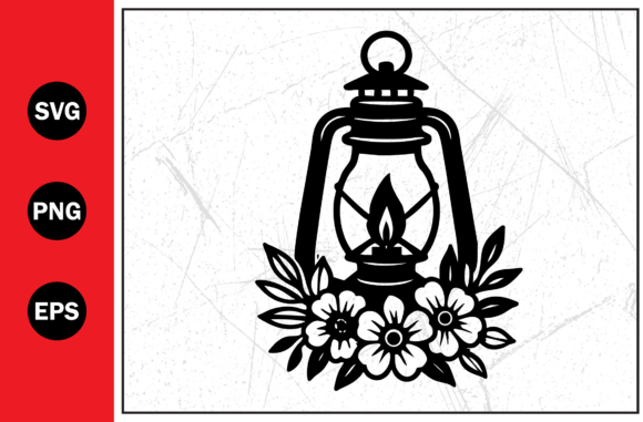 Kerosene Lantern Flowers Svg: Premium Graphics & Illustrations