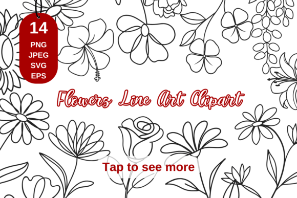 Line Art Summer Flowers: Premium Graphics & Illustrations