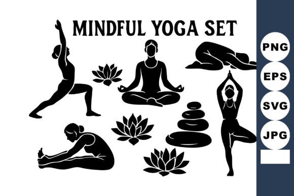 Mindful Yoga Set: Graphics & Illustrations for Crafters