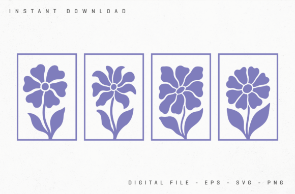 Monochrome Purple Silhouette Flowers: Premium Graphics & Illustrations