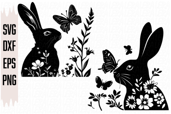 Rabbit in Flowers: Graphics and Illustrations for Brands