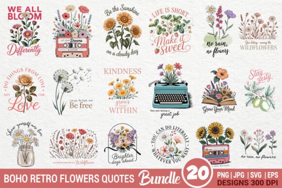 Review: Boho Retro Flowers Inspirational Bundle for Stitchers