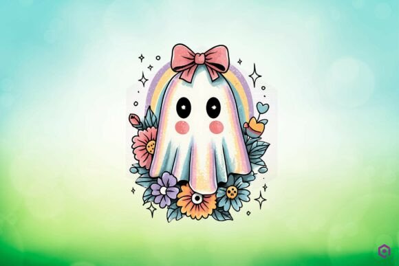 Review: Cute Pastel Rainbow Ghost with Bow and Flowers 23