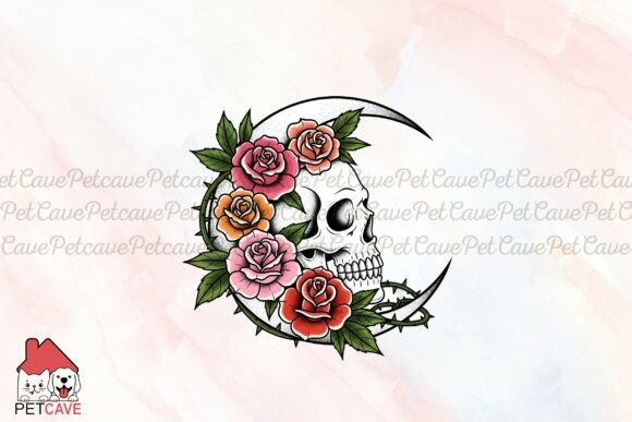 Skull Roses Moon Png: Bold Graphics & Illustrations