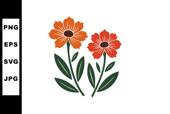 Two Orange and Red Flowers with Green Leaves Review